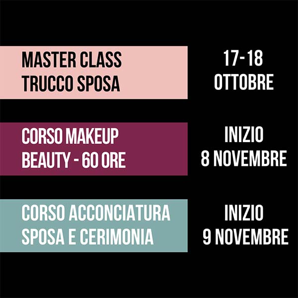 Calendario Corsi trucco e acconciatura Roma